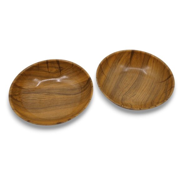 VTG Cambro Faux Woodgrain Salad Bowls Set of 2 - 11" Mid Century Modern Melamine - Picture 1 of 8